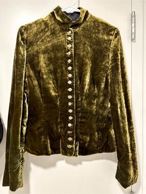 Ralph Lauren 90’s Vintage Olive Green Velvet Military Napoleon Jacket